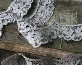 2 1/4 Yards of Scalloped Lace in a Mushroom Beige Gray 2" Wide