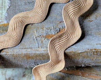 Wide Tan Rick Rack 3 1/3 Yards - 1 Inch Wide