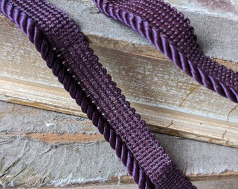 2 Yards Dark Wine Braid Trim Vintage