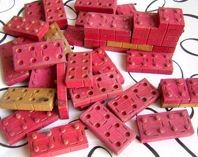 Vintage American Bricks Wooden Set of 20 Hardwood Toy Etsy