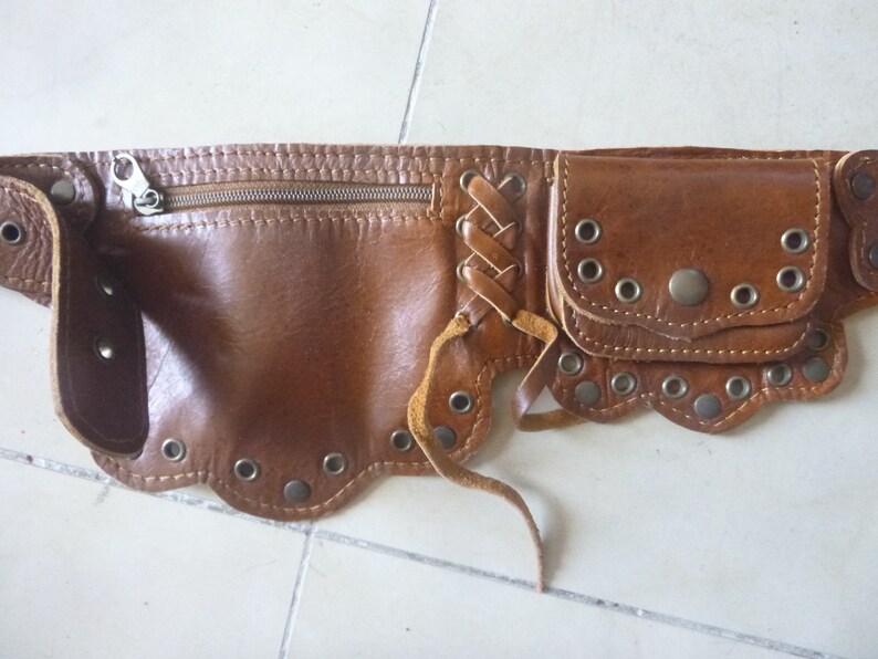 Adjustable leather money bag/fanny pack | Etsy
