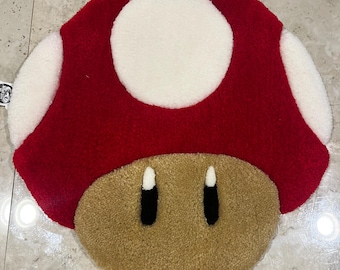 Custom Mario mushroom turfted rug