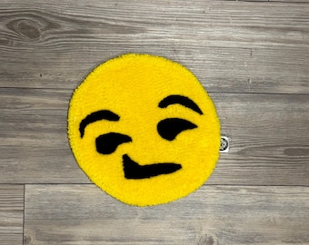Smirk emoji tufted rug