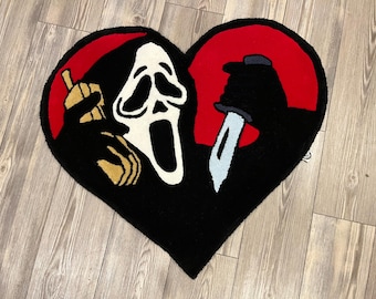 Ghost face tufted rug