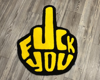 F**k you tufted rug