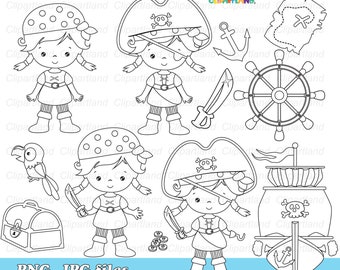 Black And White Pirate Clip Art Etsy