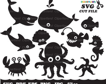 Download Sea Creatures Svg Etsy