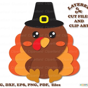 Download IMMEDIATO. Ringraziamento. File di taglio e clip art di tacchino carino. Uso personale e commerciale. T_31.