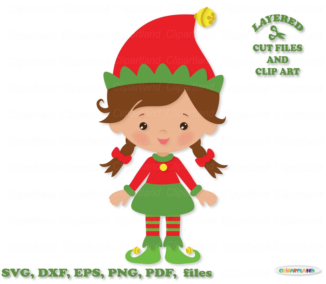 Christmas Elf Girl Clipart, Cute SVG Cut Files (digital Download) - Etsy