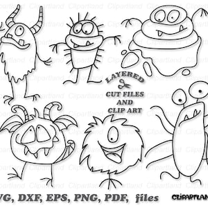 SOFORTIGER Download. Kommerzielle Lizenz ist enthalten! Strichmännchen Monster geschnitten Dateien und ClipArt. Stm_4.