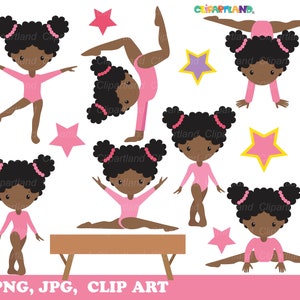 TE KOOP In de uitverkoop Instant Download. Leuke gymnast meisje illustraties. G_12_2. Persoonlijk en commercieel gebruik.