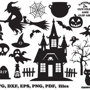 SOFORTIGER Download. Halloween-Silhouette. Plotterdatei geschnitten. Ch_4. Persönliche und kommerzielle Nutzung.