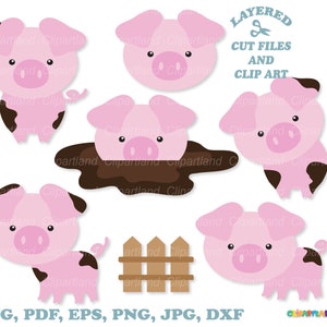 INSTANT Download. Cute pigs svg cut files.  Personal and commercial use. Cp_2.