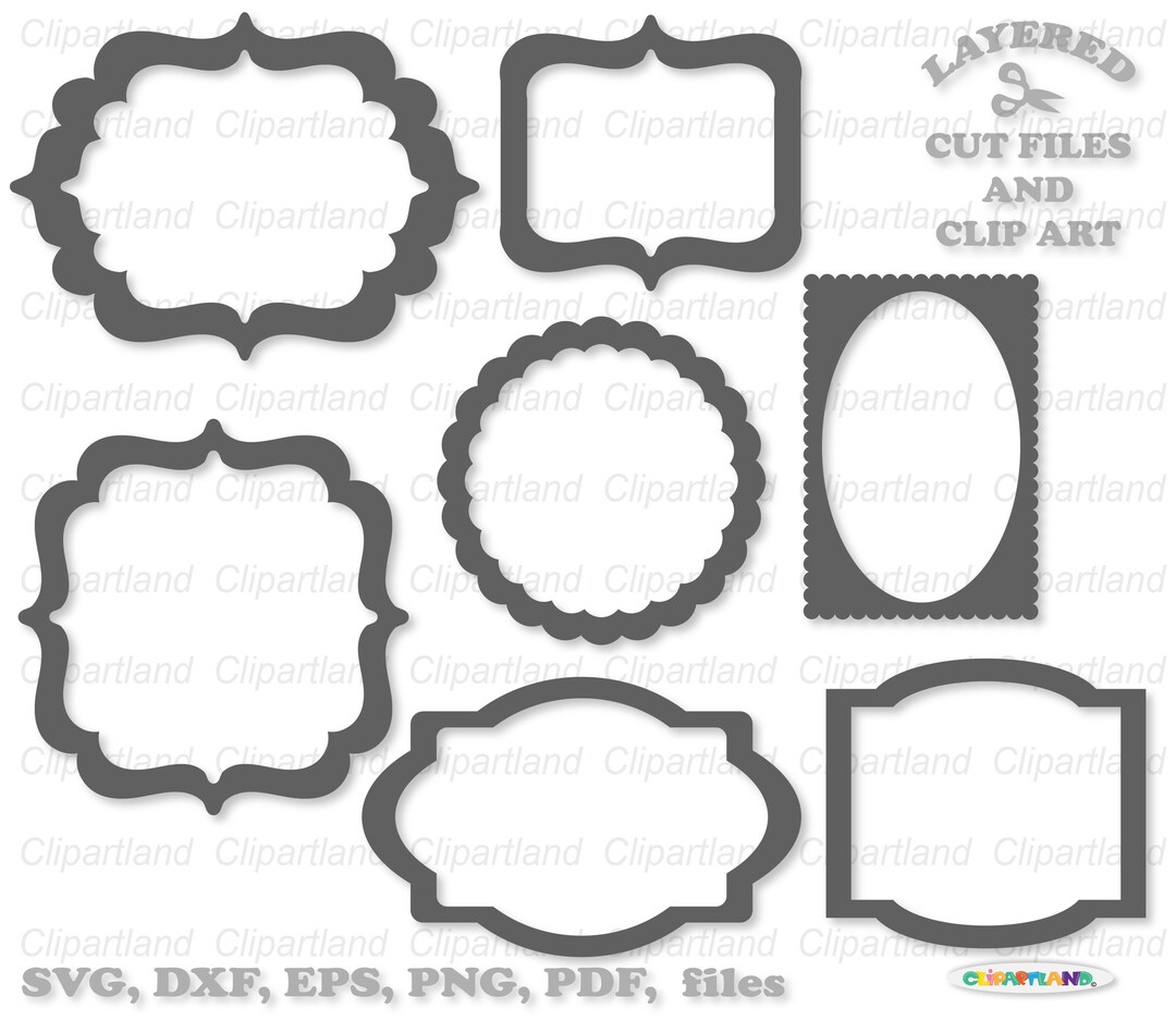 Ornate Frames SVG (dxf, Eps, Png, Pdf) Clip Art (digital Download) - Etsy