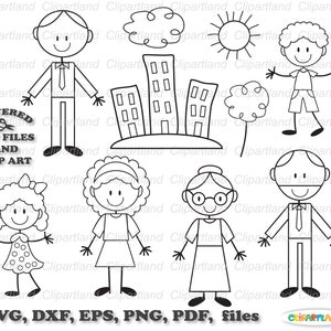 SOFORTIGER Download. Süße Strichmännchen Familie svg Schnittdatei und Clip Art. Kommerzielle Lizenz ist inbegriffen ! Sf_6.