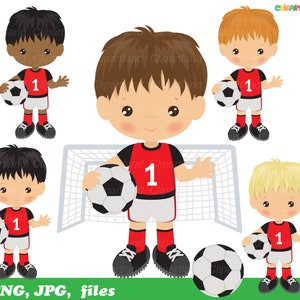 Descarga instantánea. Prediseñadas de niño de fútbol. Csb_3. Uso personal y comercial.