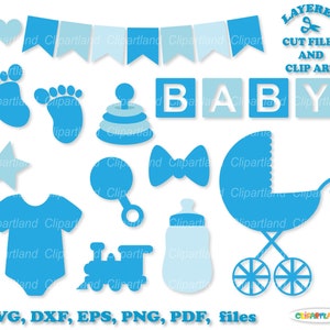 INSTANT Download. Baby shower bundle svg cut file and clip art. Bs_1. Personal and commercial use.