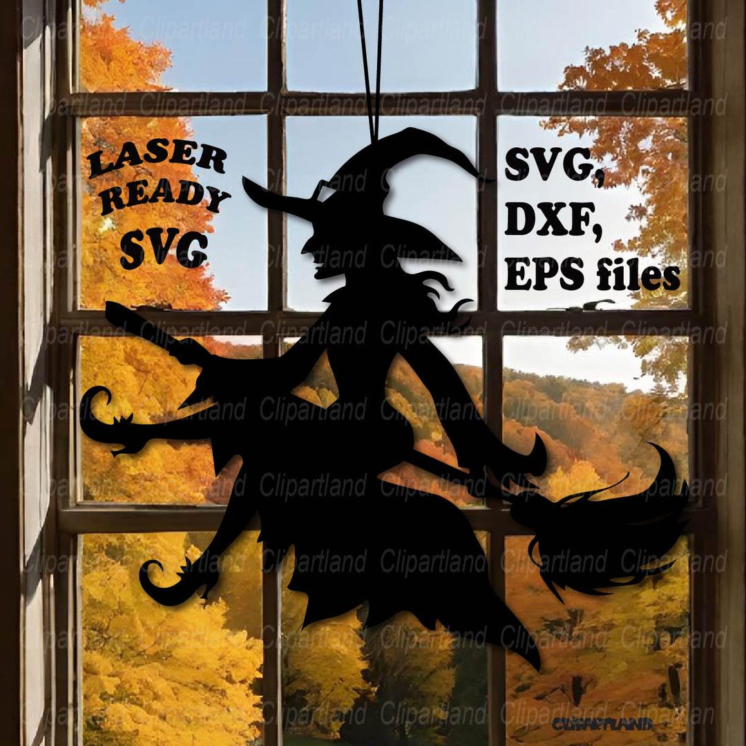 INSTANT Download. Halloween Flying Witch Door Hanger Svg Cut Files for ...