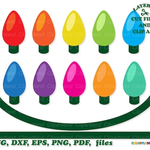 INSTANT Download. Christmas light bulbs ornaments svg cut files. Personal and commercial use. B_3.