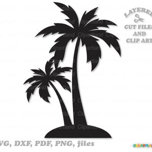 Descarga instantánea. Archivo de corte svg de silueta de palmera. Uso personal y comercial. P_2.