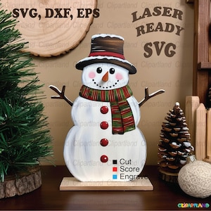 INSTANT Download. Christmas snowman shelf sitter for laser cutting. Glowforge, cnc laser file svg. S_18.