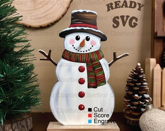Christmas Snowman Shelf Sitter, Laser Cut File (SVG, DXF, EPS)