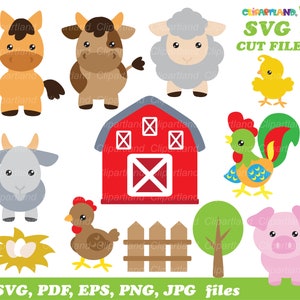 Download Farm Animals Svg Png For Cricut Silhouette Or Glowforge Etsy