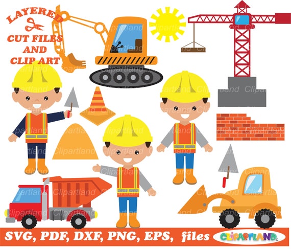 INSTANT Download. Cute Construction Boy Svg Cut File and Clip | Etsy