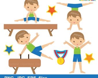 INSTANT Download. Boy gymnasts clip art. Cgymb_3. Personal and commercial use.