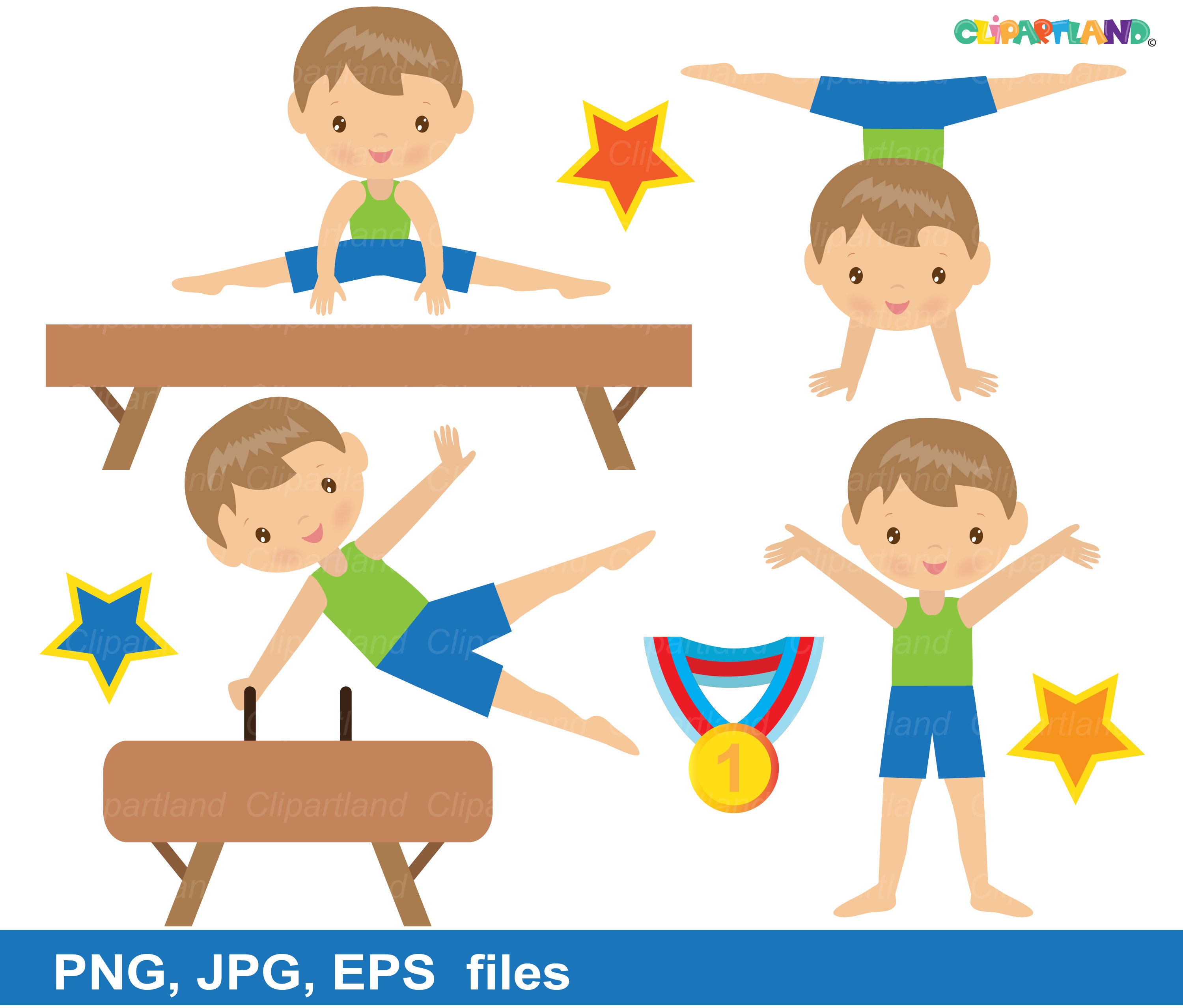 Boys Gymnastics Cartoon Boys Gymnastics Cartoon