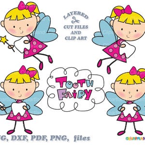 Téléchargement instantané. Jolie fille fée des dents fichier coupé et clipart svg. La licence commerciale est incluse ! T_1.