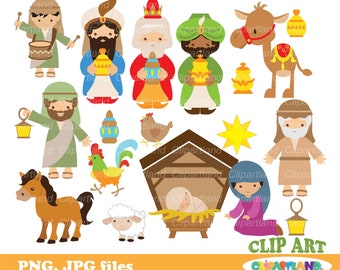 INSTANT Download.  Nativity clip art. CCNAT_2_Nativity. Personal and commercial use.