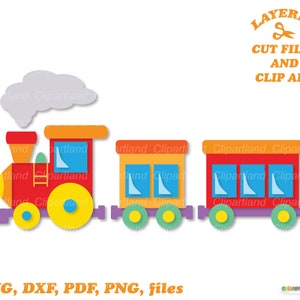 Descarga instantánea. Lindo archivo de corte de tren y clip art. Uso personal y comercial. T_5.