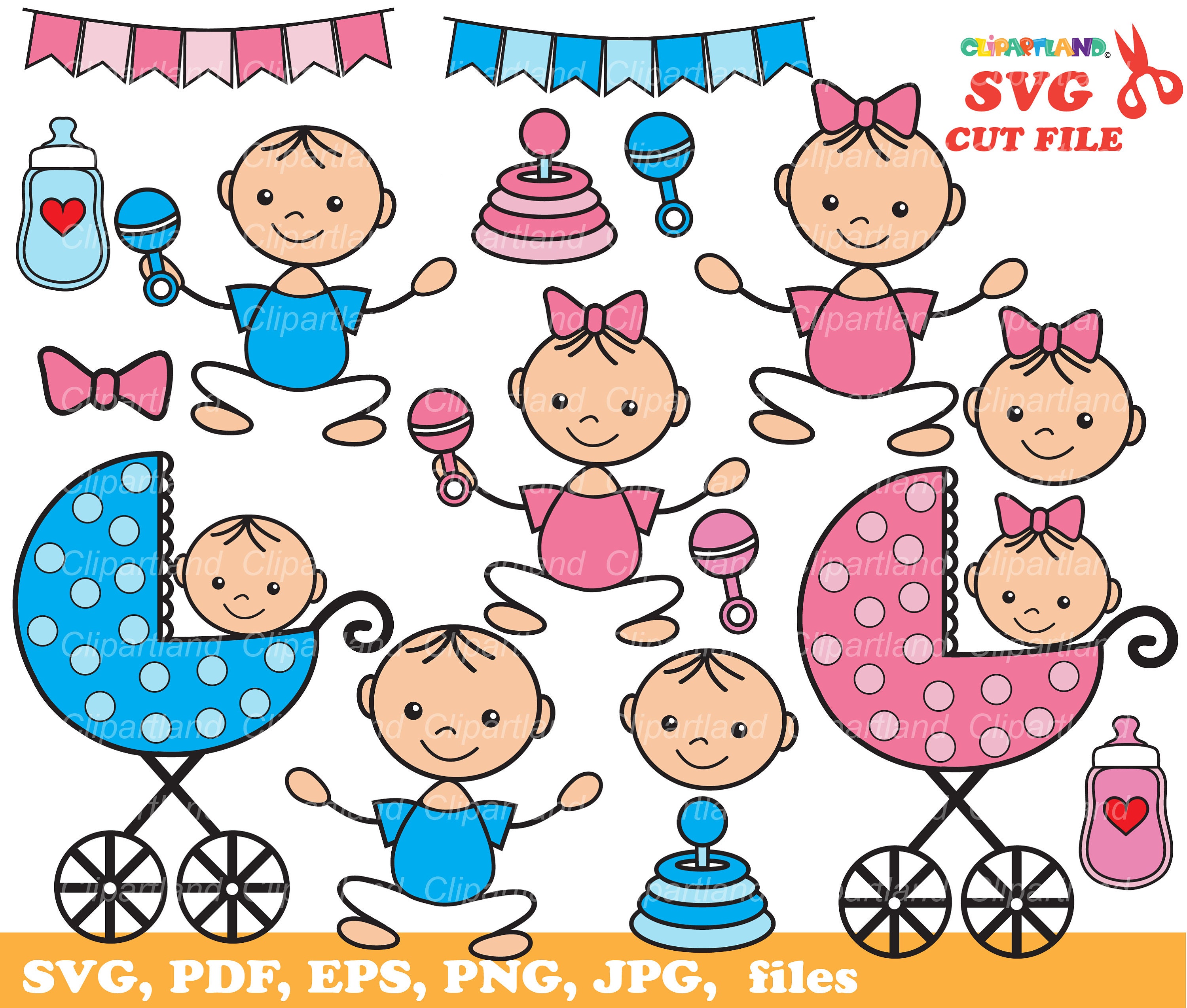 ON Sale Instant Download. Baby stick figure boy and girl svg Etsy