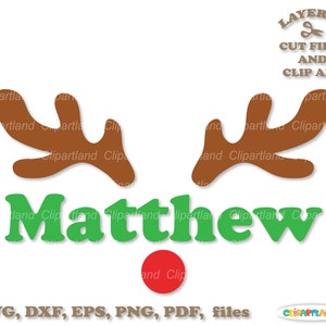 Directe download. Kerst rendieren gezicht monogram SVG bestand knippen. Chrf_5. Persoonlijk en commercieel gebruik.