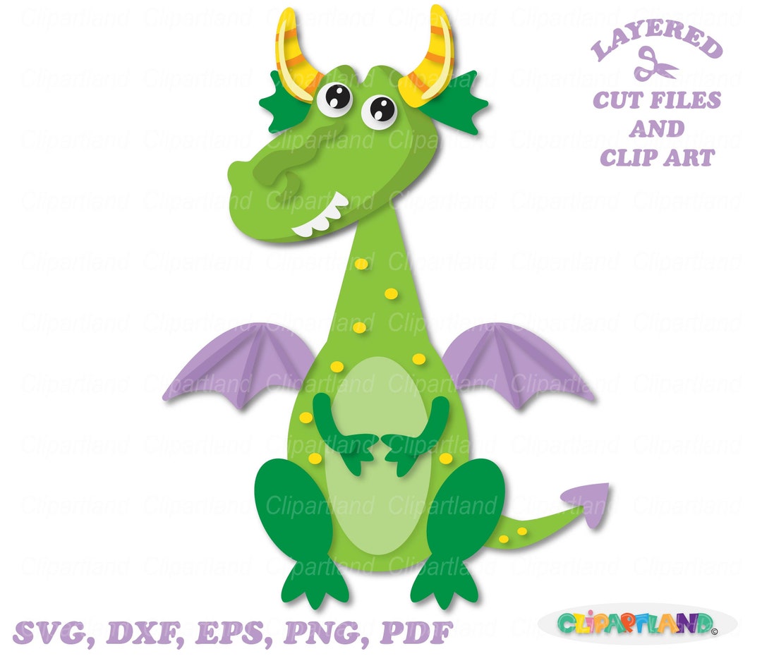 INSTANT Download. Cute Green Dragon Svg, Dxf Cut Files and Clip Art. D ...