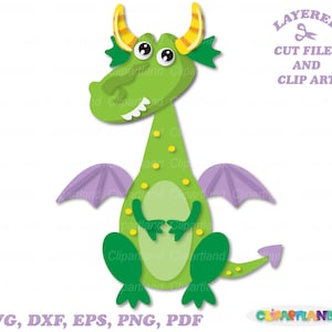 INSTANT Download. Cute green dragon svg, dxf cut files and clip art. D_4.