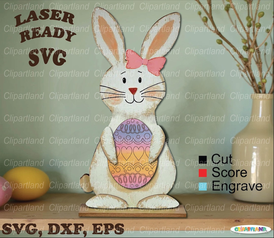 Easter Bunny Shelf Sitter Laser Cut File, SVG DXF EPS (digital Download ...