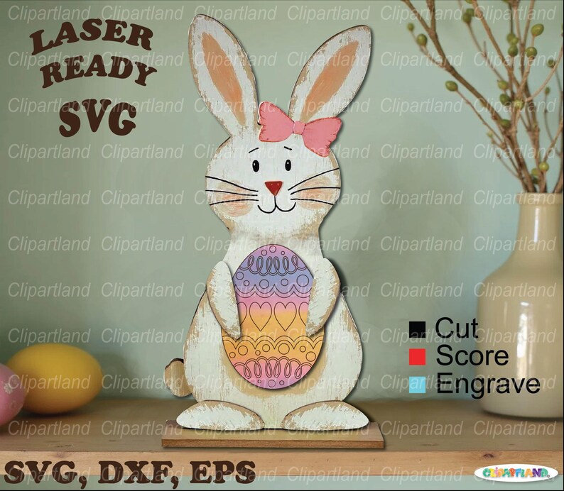 Easter Bunny Shelf Sitter Laser Cut File, SVG DXF EPS (digital Download ...