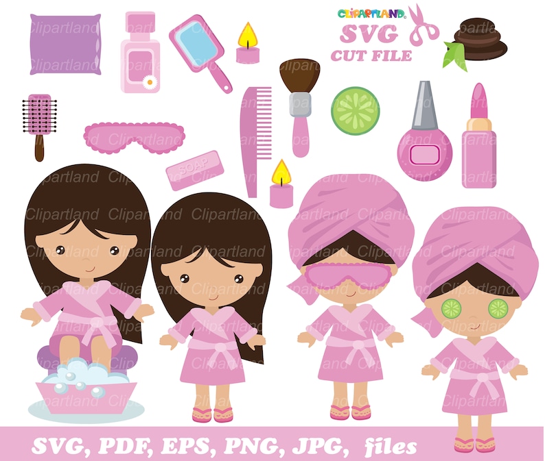 INSTANT Download. Cute Spa Girl. Svg Cut Files. Spa_1. Personal and ...