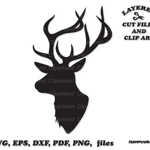 Descarga instantánea. Silueta de reno de Navidad svg archivo de corte y clip art. Uso personal y comercial. R_13.