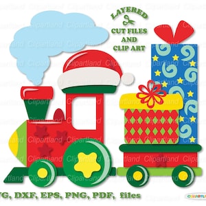 INSTANT Download. Santa express svg. Christmas train svg, dxf cut files and clip art. T_5.