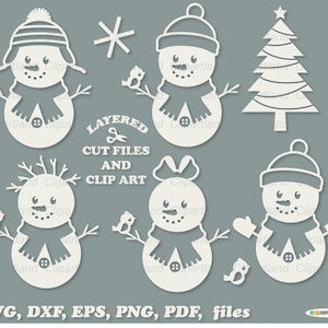 Descarga instantánea. Lindos archivos de corte svg de muñeco de nieve de Navidad. Uso personal y comercial. T_24.