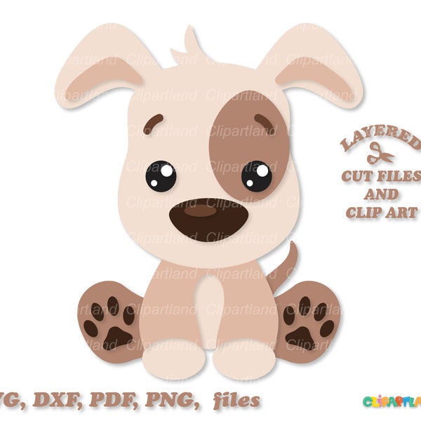 INSTANT Download. Cute sitting  puppy dog svg cut file and clip art. Personal and commercial use. P_7.