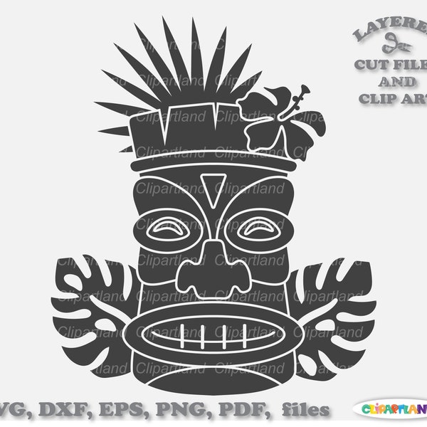INSTANT Download. Tiki mask svg cut file and clip art. Commercial license is included ! Tm_3.