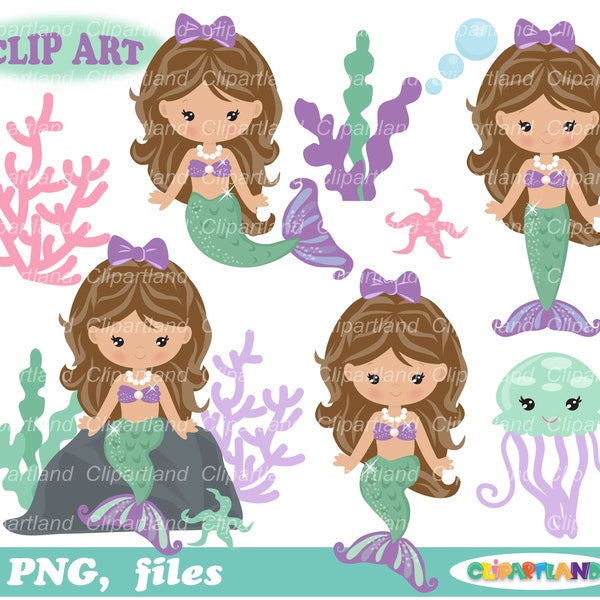 Mermaid Clip Art - Etsy