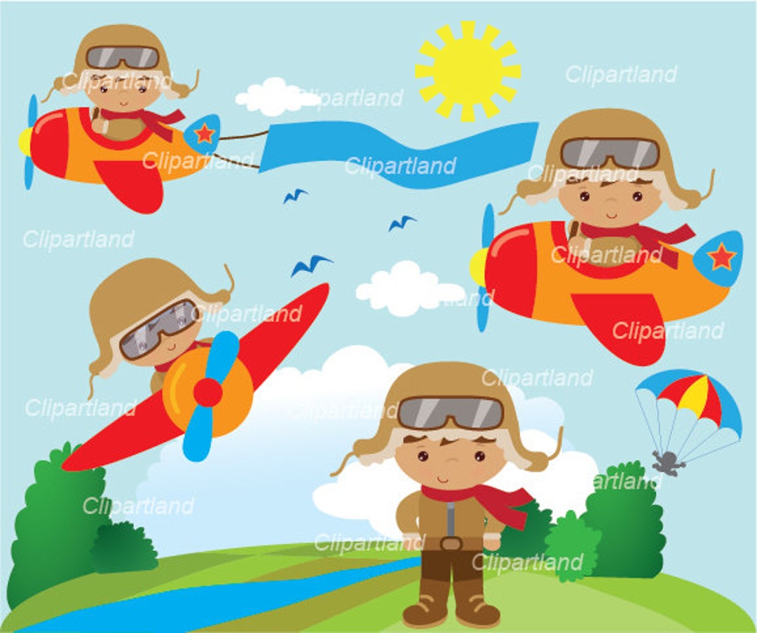 INSTANT Download. Aviator Clip Art. Personal and Commercial Use. CA_1