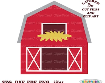 Red Barn SVG Clipart, Farmhouse Cut File (Digital Download)