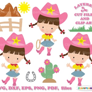 SOFORTIGER Download. Süßes kleines Cowgirl svg Schnittdatei und Clip Art. Kommerzielle Lizenz ist inbegriffen ! C_11.