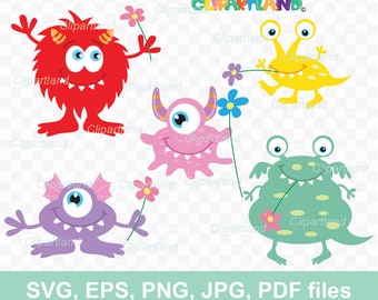 INSTANT Download. Monsters clip art. Svg, png, jpg, eps, pdf. Cms_1. Personal and commercial use.